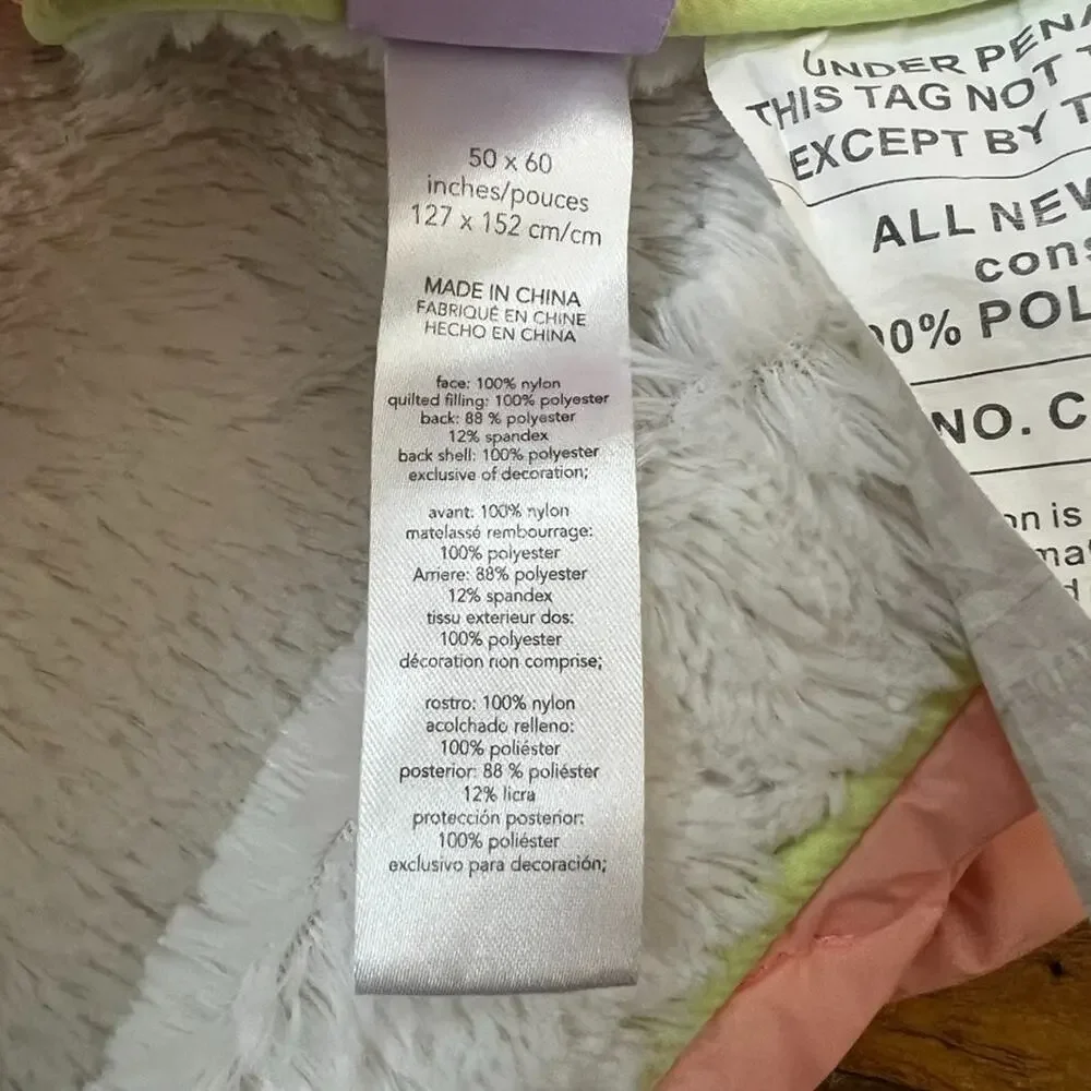 Lululemon Ivivva Pottery Barn Teen Blanket Salmon Pink Quilted Puff Throw 50x60